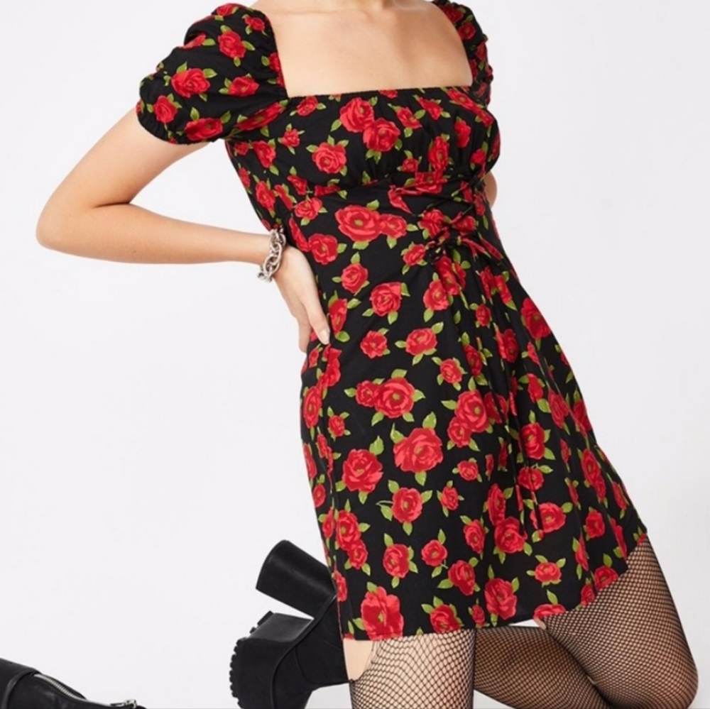 Motel Rocks Roaming Rose Corset Dress